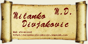 Milanko Divjaković vizit kartica